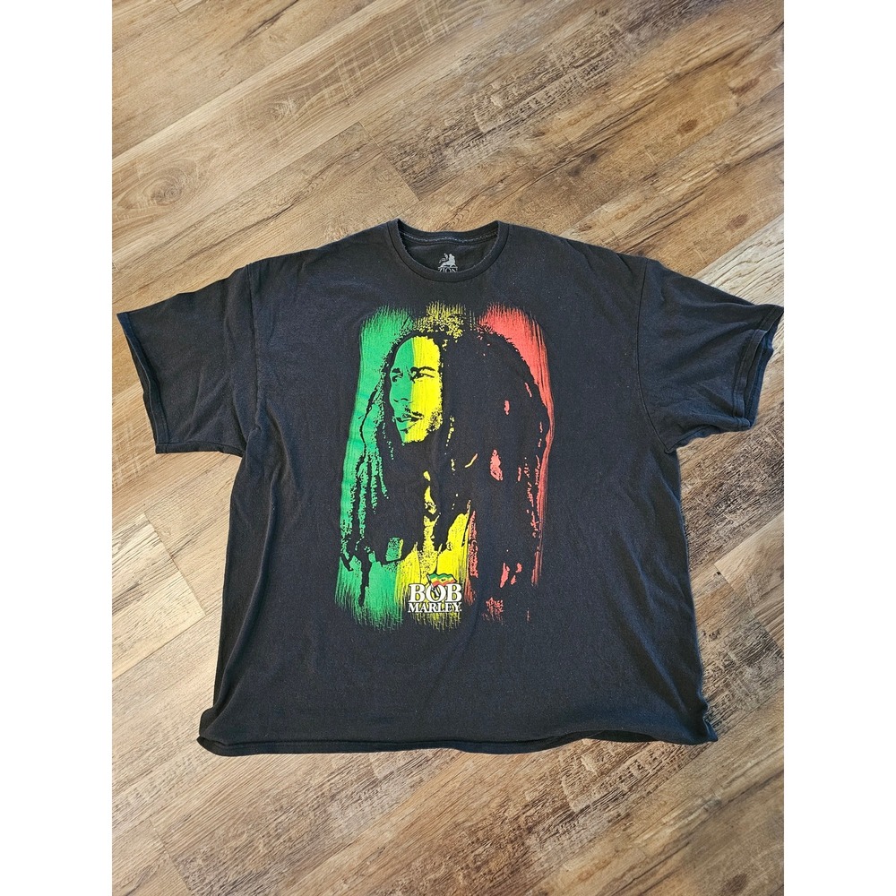 Zion Rootswear Bob Marley Graphic T-Shirt Mens 3XL Black Reggae Rasta Cotton Tee
